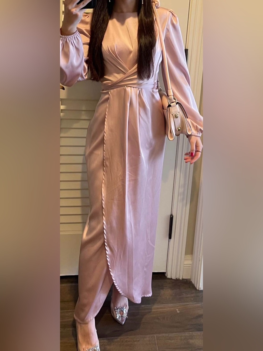 Satin Wrap Maxi Dress